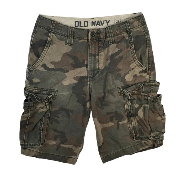 SH547 Mens OLD NAVY Brand Military Camouflaged Army Cargo Shorts 28 - Picture 1 of 4